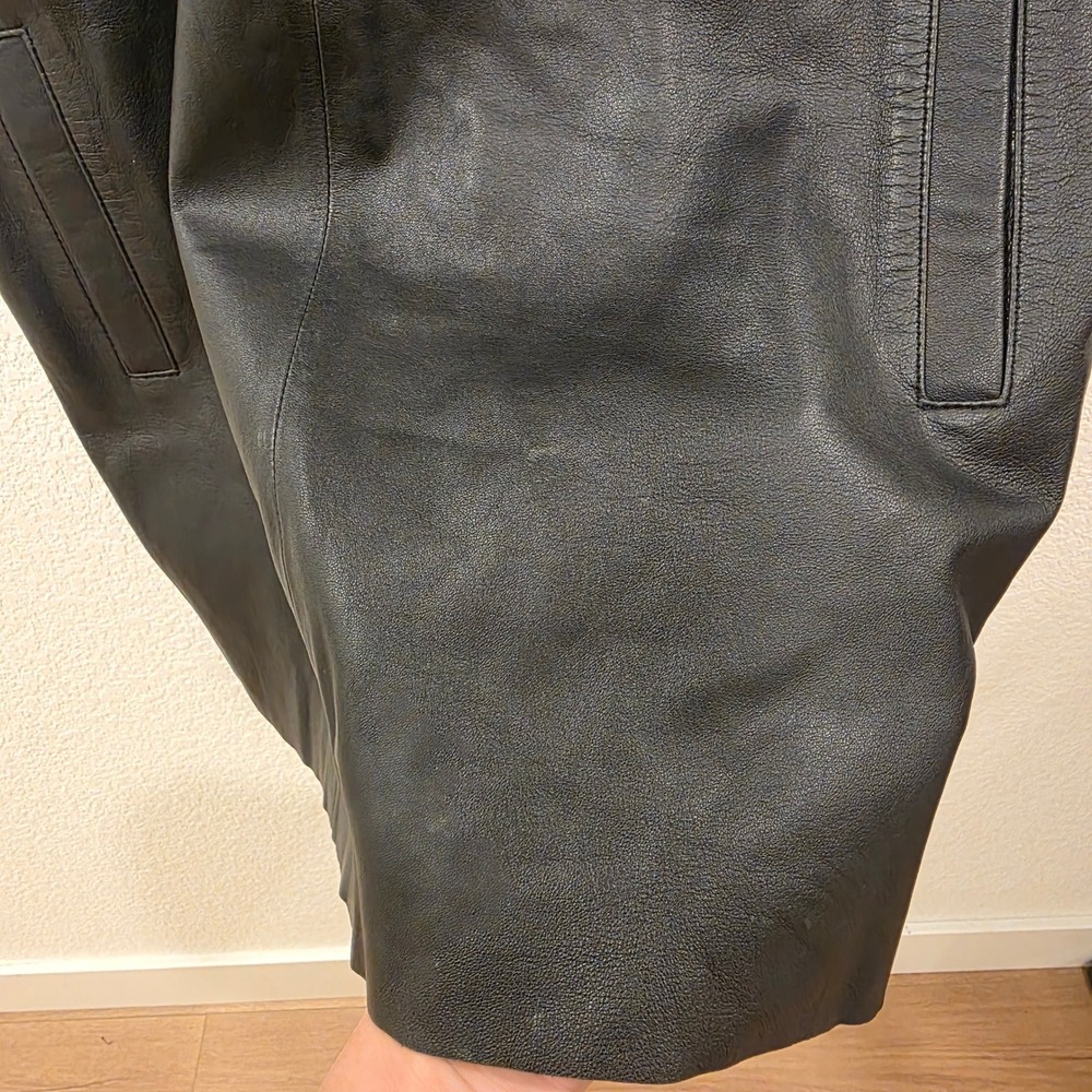 Banana Republic Dress Womens Size 12 Black Lamb Leather Front Shift Pockets - Picture 2 of 14